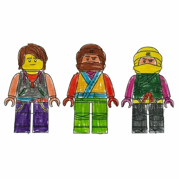 пример раскраски ниндзяго ллойд в разных обличиях