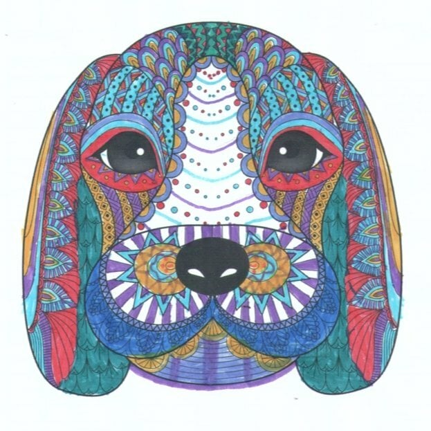 пример раскраски милая собачка