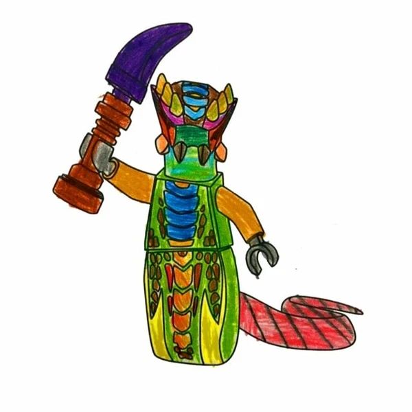 Цветной вариант раскраски ацидикус ниндзяго