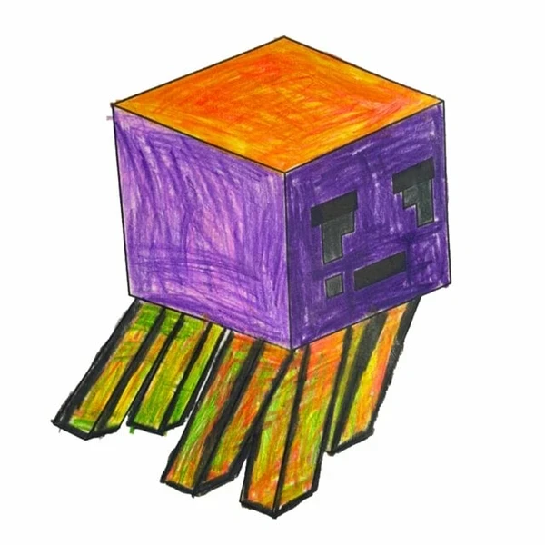 Цветной вариант раскраски гаст медуза