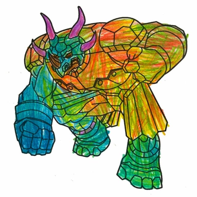 Цветной вариант раскраски бакуган