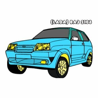 Цветной вариант раскраски ваз 2108 тюнинг