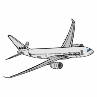 пример раскраски airbus пассажирский самолет