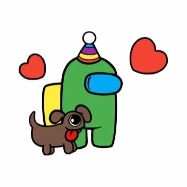 пример раскраски амонг ас член экипажа с питомцем