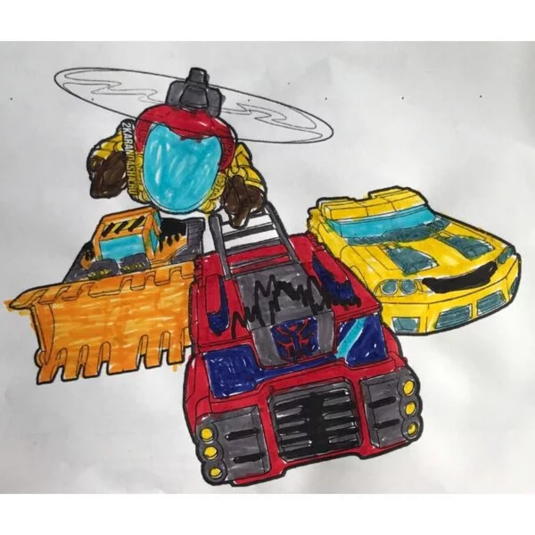 пример раскраски автоботы-трансформеры транспорт