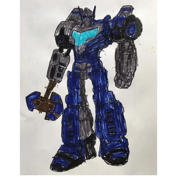 пример раскраски робот оптимус прайм