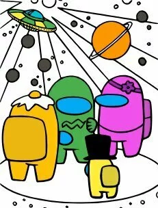 пример раскраски амонг ас экипаж в космосе