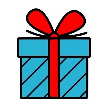 Цветной вариант раскраски большая подарочная коробка