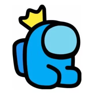 Цветной вариант раскраски мини член экипажа с короной амонг ас