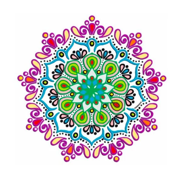 Цветной вариант раскраски мандала здравия
