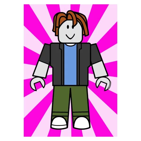 Цветной вариант раскраски человек волосы с беконом