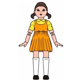 пример раскраски кукла игра в кальмара первя игра