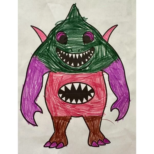 Цветной вариант раскраски sharky clee гарден банбан