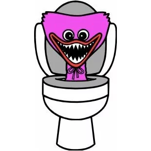 Цветной вариант раскраски хагги вагги скибиди туалет