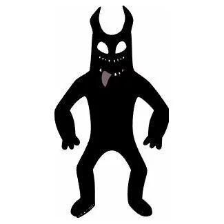 Цветной вариант раскраски злой дьявол банбан