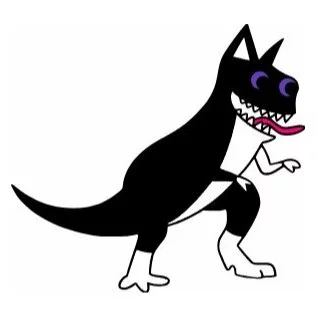 Цветной вариант раскраски банбан kittysaurus