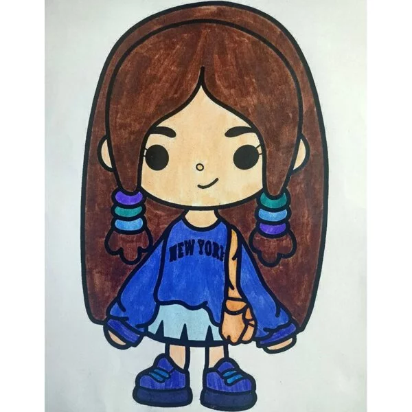 пример раскраски тока бока школьница