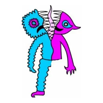 Цветной вариант раскраски банбан джестер scary jester