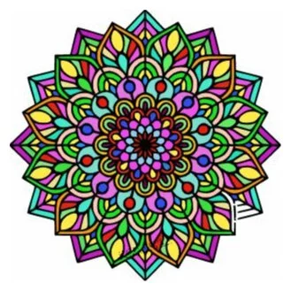 Цветной вариант раскраски мандала счастья