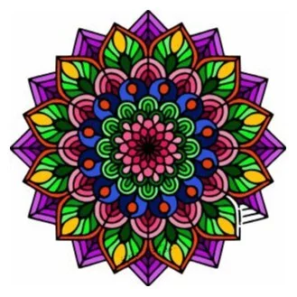 пример раскраски мандала счастья