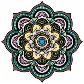 пример раскраски мандала умиротворения и спокойствия