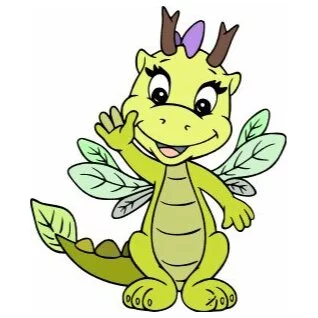 пример раскраски дракошка с крыльями