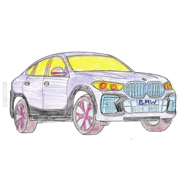 Цветной вариант раскраски машина bmw x6
