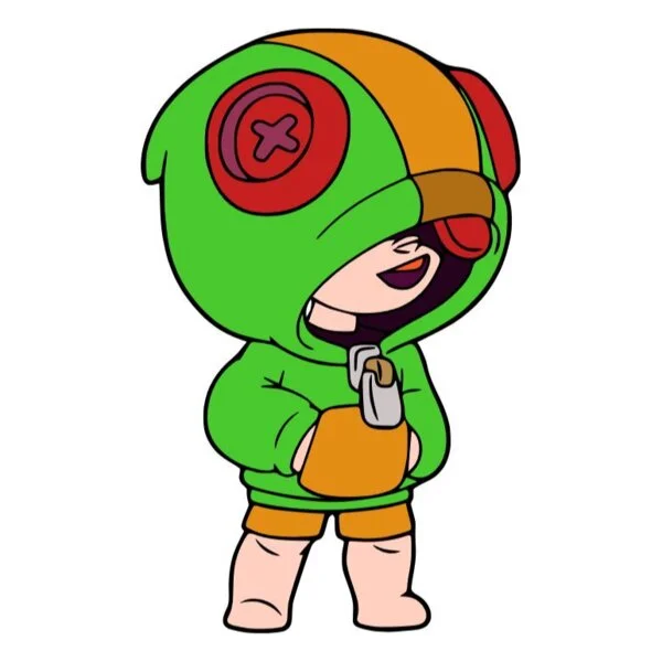 Цветной вариант раскраски крутой леон