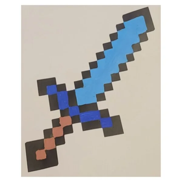 Цветной вариант раскраски меч