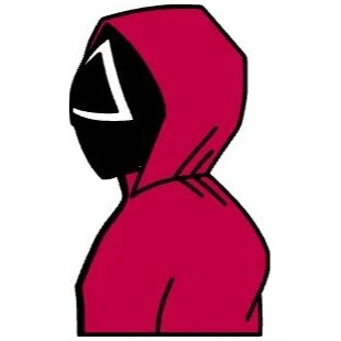 Цветной вариант раскраски молодой охранник игры в кальмара